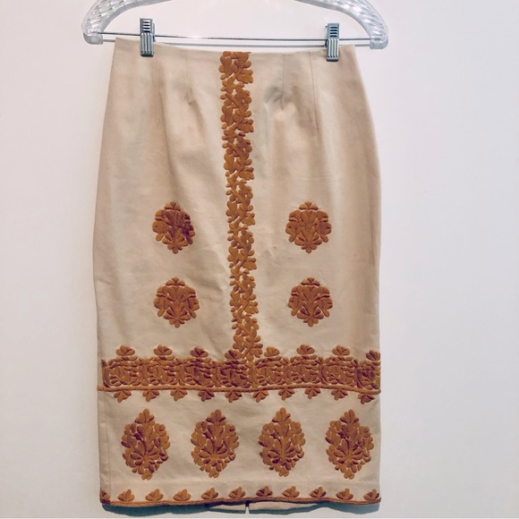 Anthropologie Embroidered Pencil Skirt EUC - Picture 1 of 11